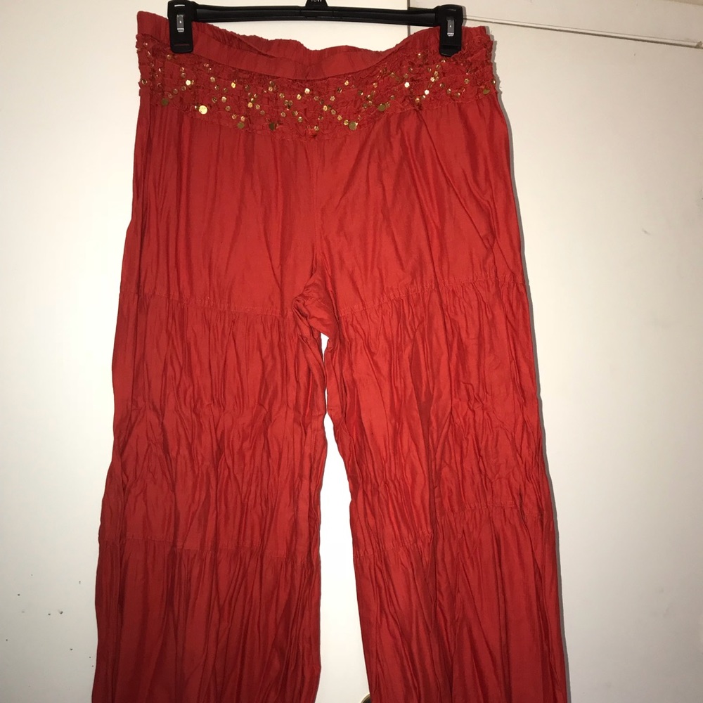 Vintage Metrostyle Women’s Wide Leg Red Pants